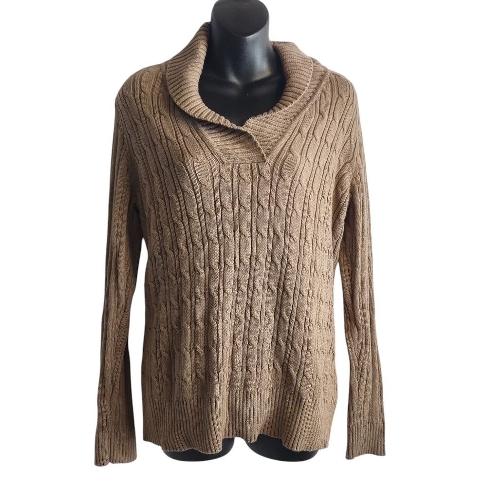 Liz Claiborne Women's Brown Knit Sweater Size Larger NWT